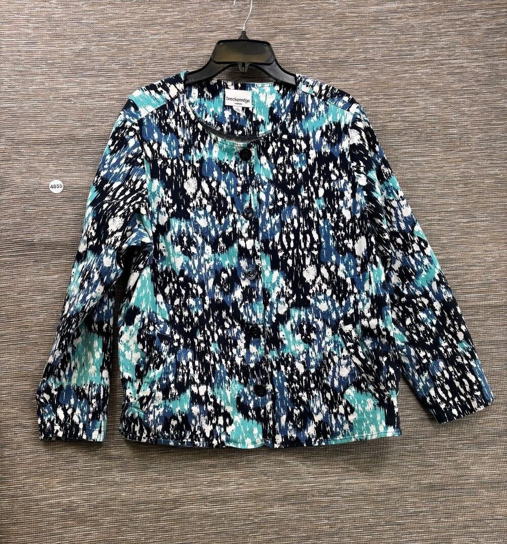 Breckenridge Jacket Womens Size 1X Multicolor Geometric Button Front Pockets
